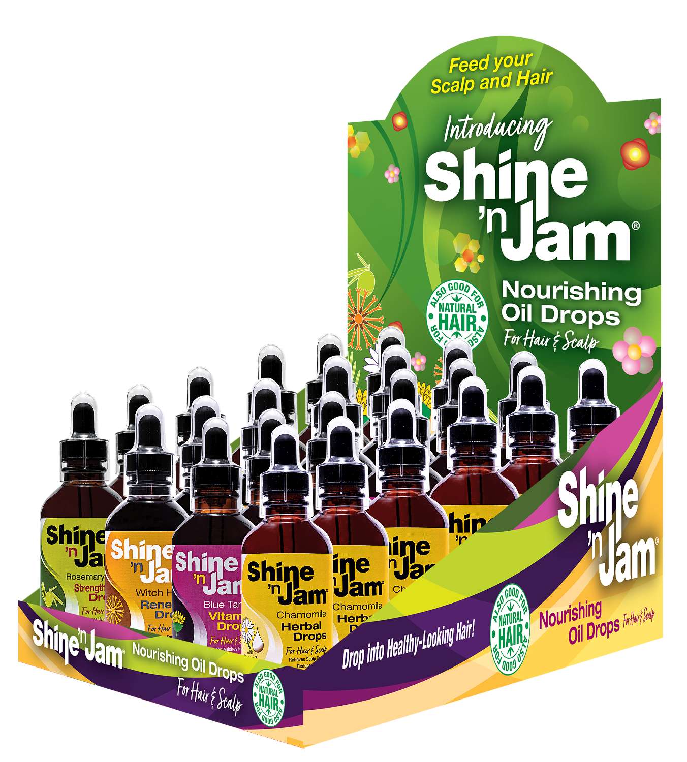AMPRO SHINE N JAM OIL DROPS 24 DISPLAY