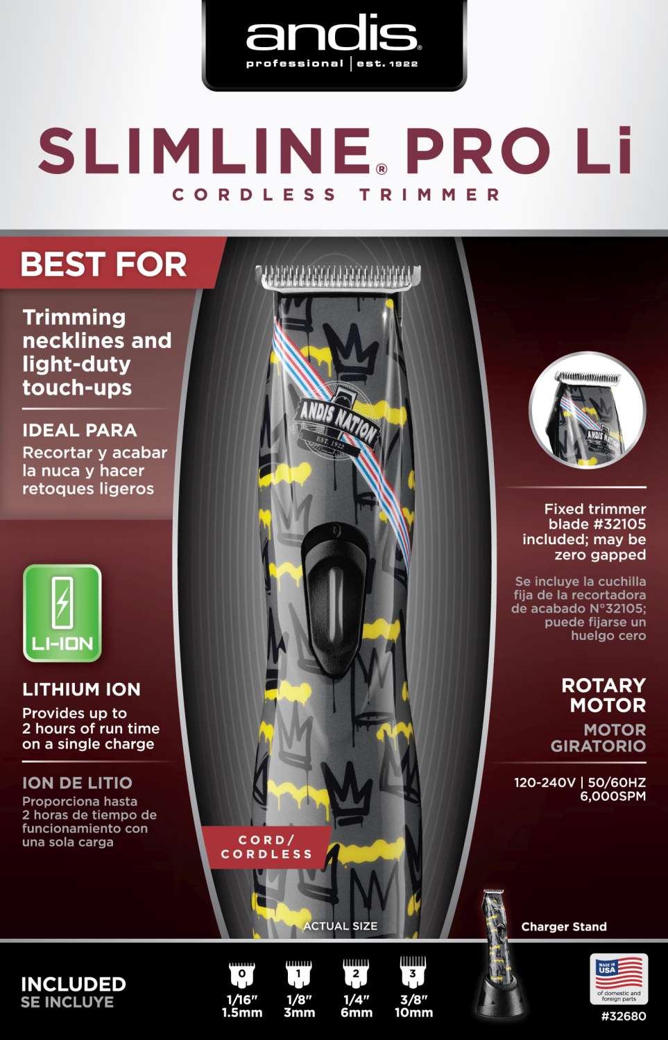 ANDIS TRIMMER SLIMLINE NATION