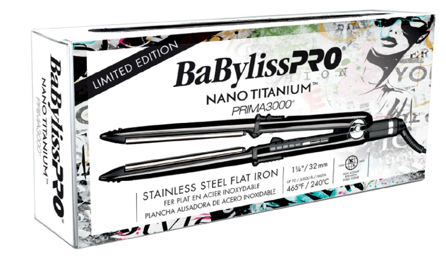 BABYLISS N/T F/IRON PRIMA3000 BLK L/ED