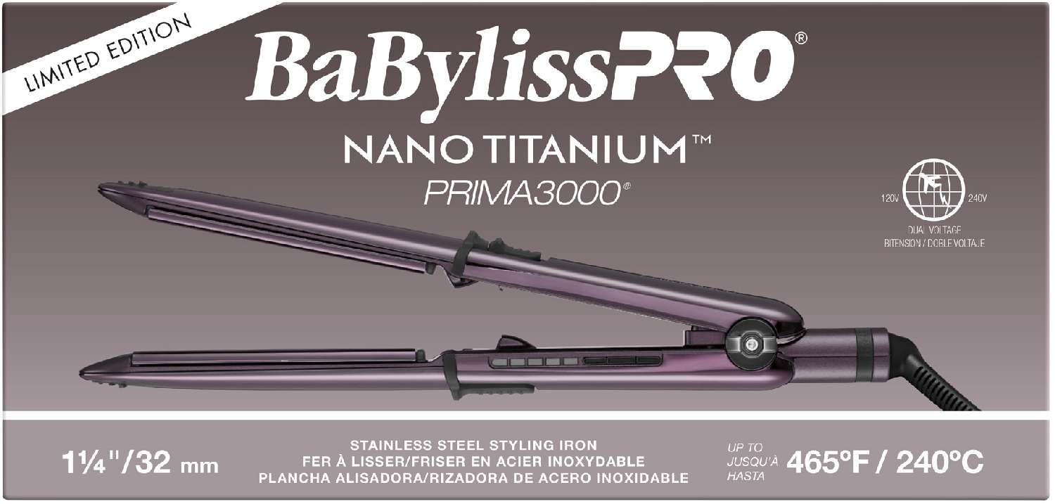 BABYLISS N/T F/IRON PRIMA3000 PURPLE L/E