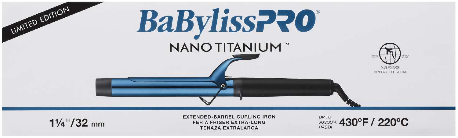 BABYLISS N/T C/IRON EXTEND BLK/BLUE L/ED
