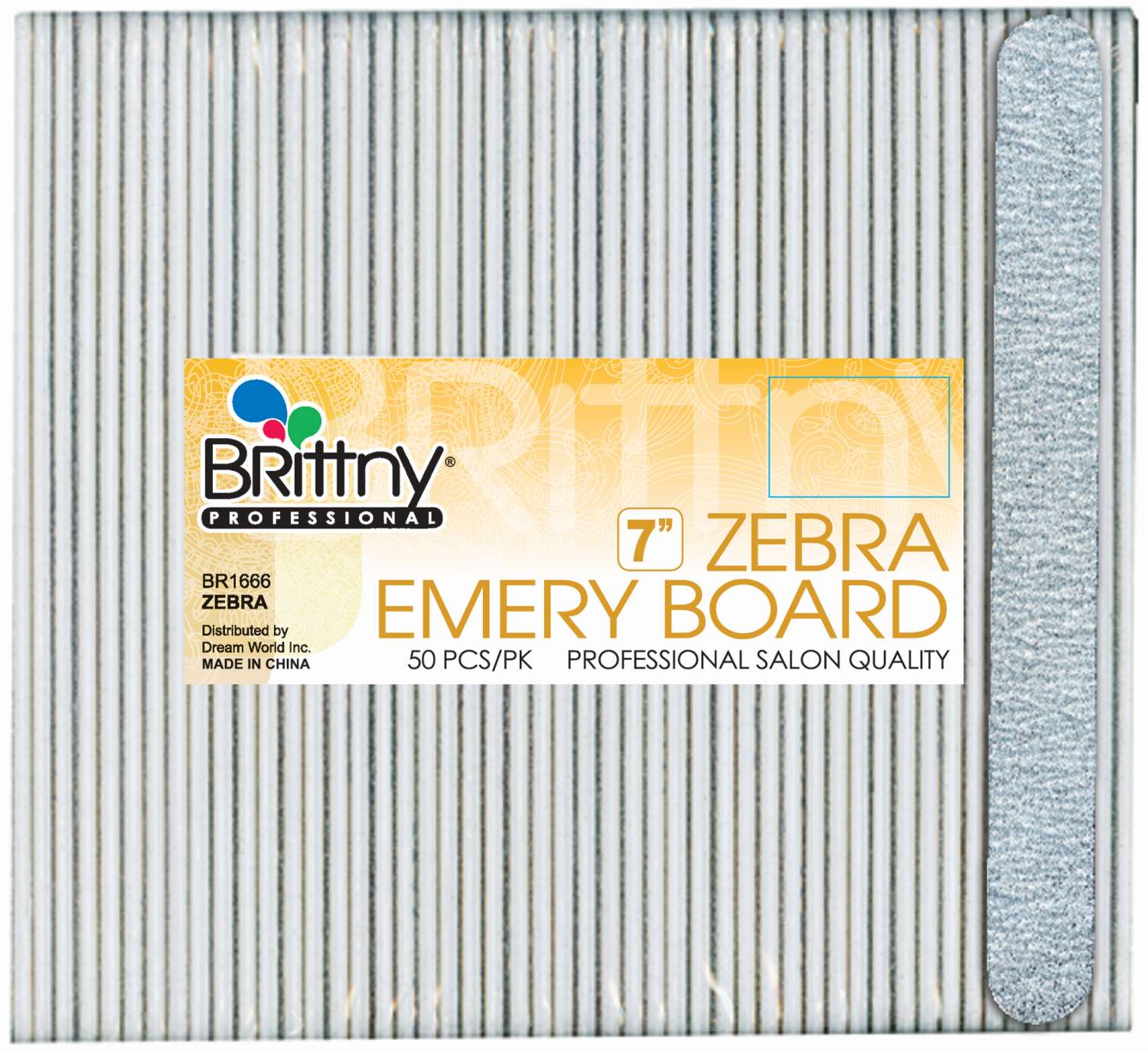 BR NAIL EMERY BOARD ZEBRA 7
