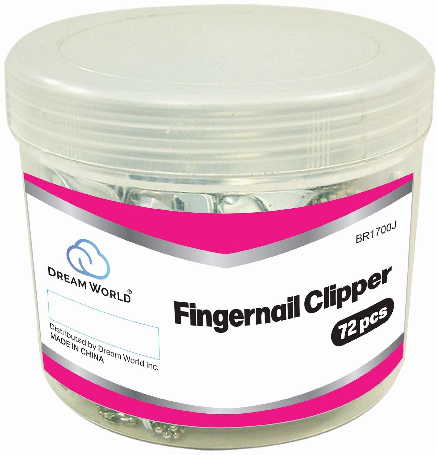 DREAM NAIL CLIPPER FINGERNAIL 72PC/JR