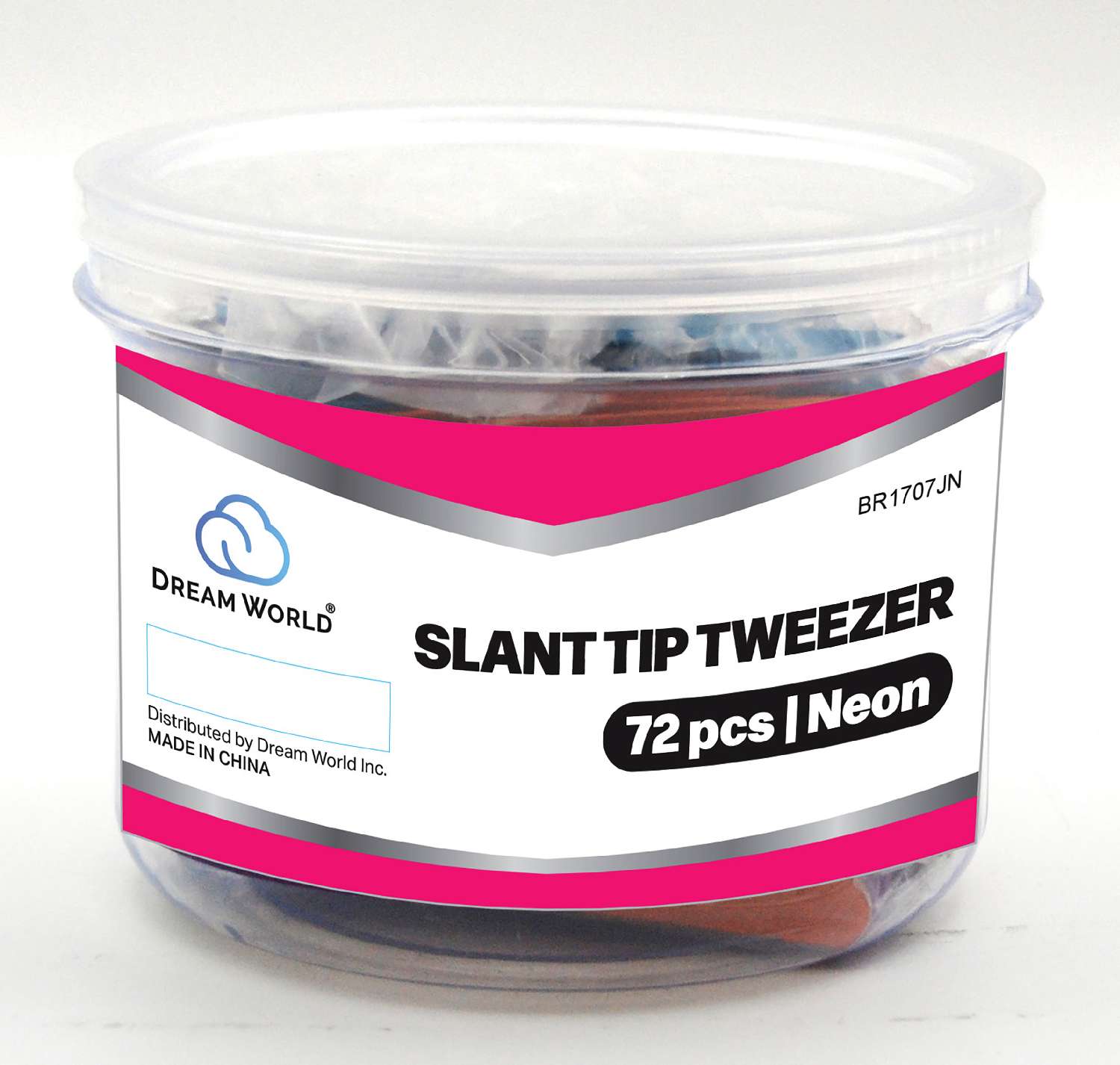 DREAM TWEEZER - SLANT TIP 72PC/JR NEON