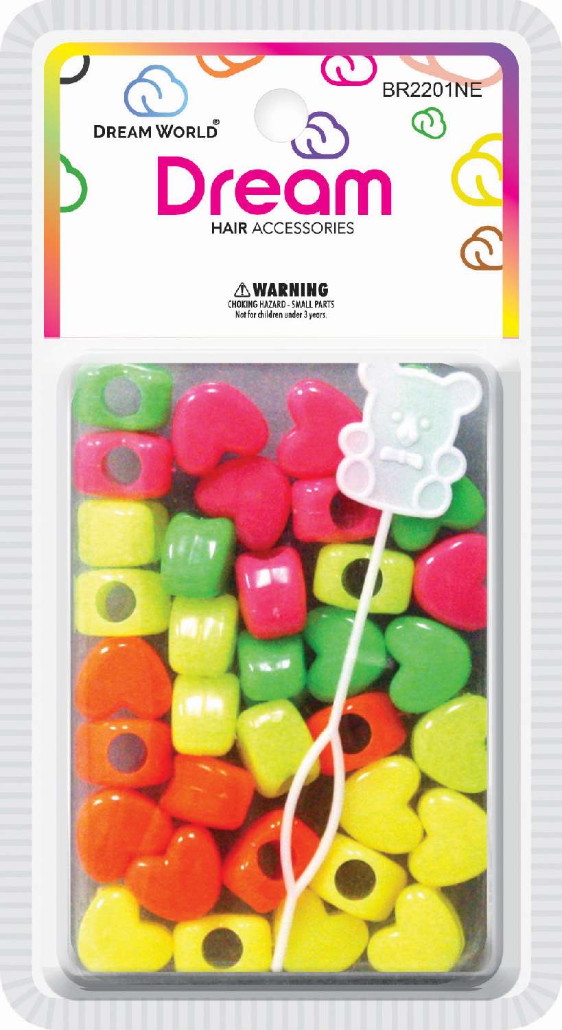 CHLOE BEAD HEART BIG NEON