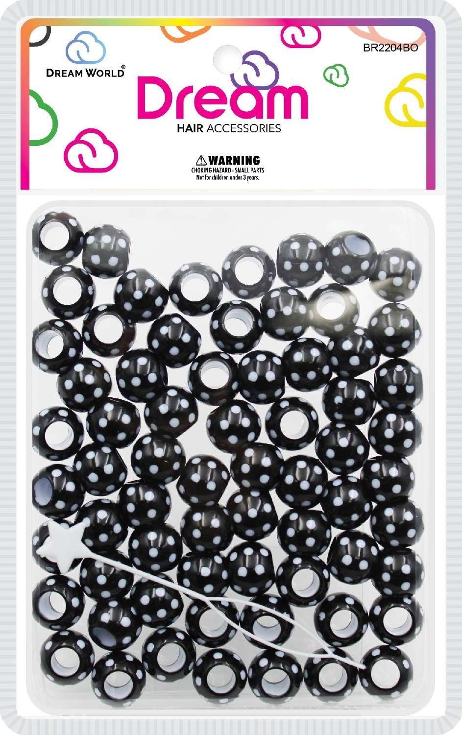 DREAM BEAD DOTS 15MM 70P BLACK