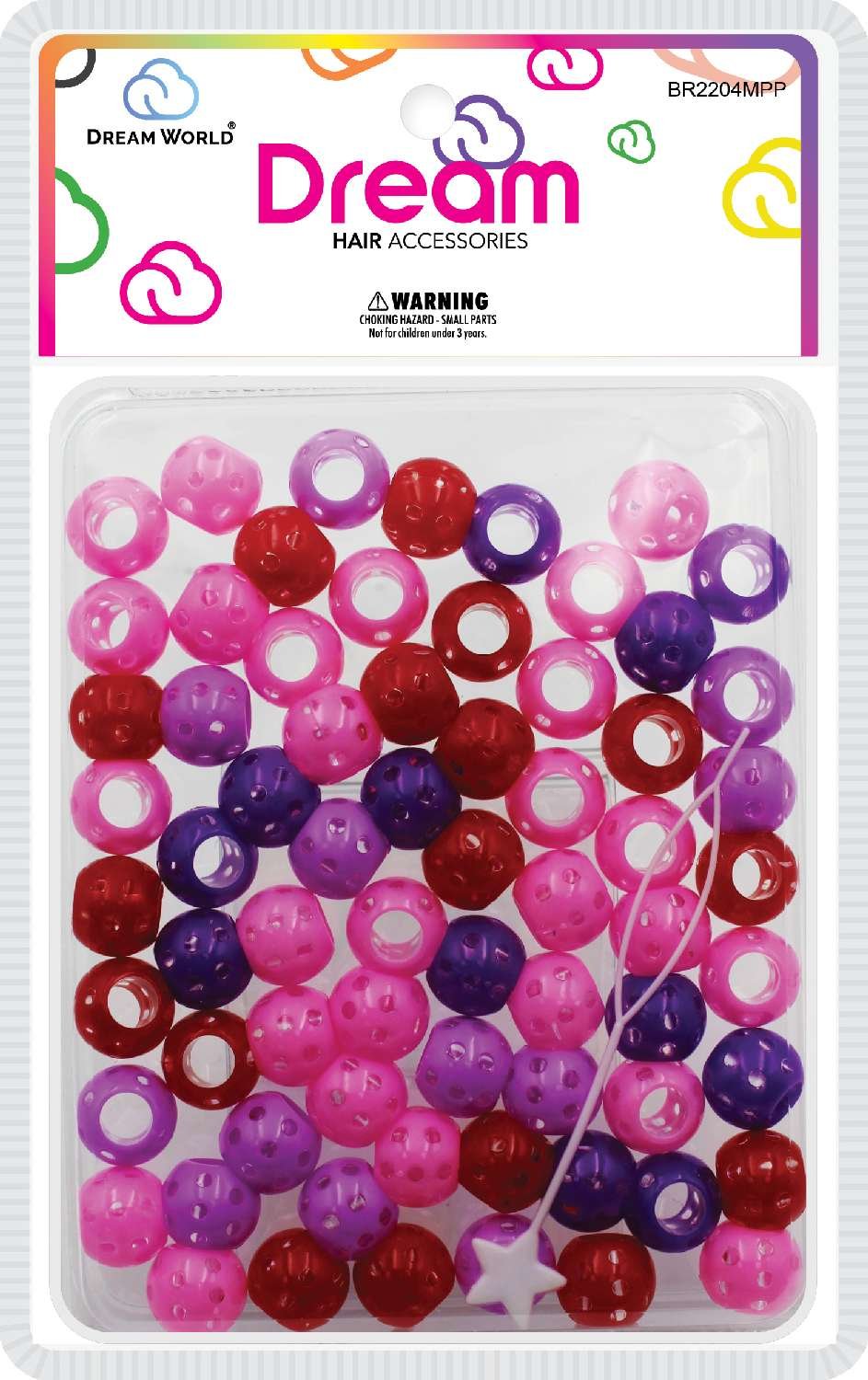 DREAM BEAD DOTS 15MM 70P MIX PURPLE