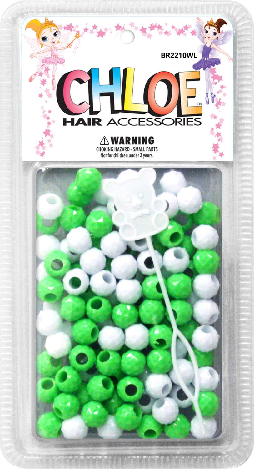 CHLOE BEAD DIAMOND WHT/LIME