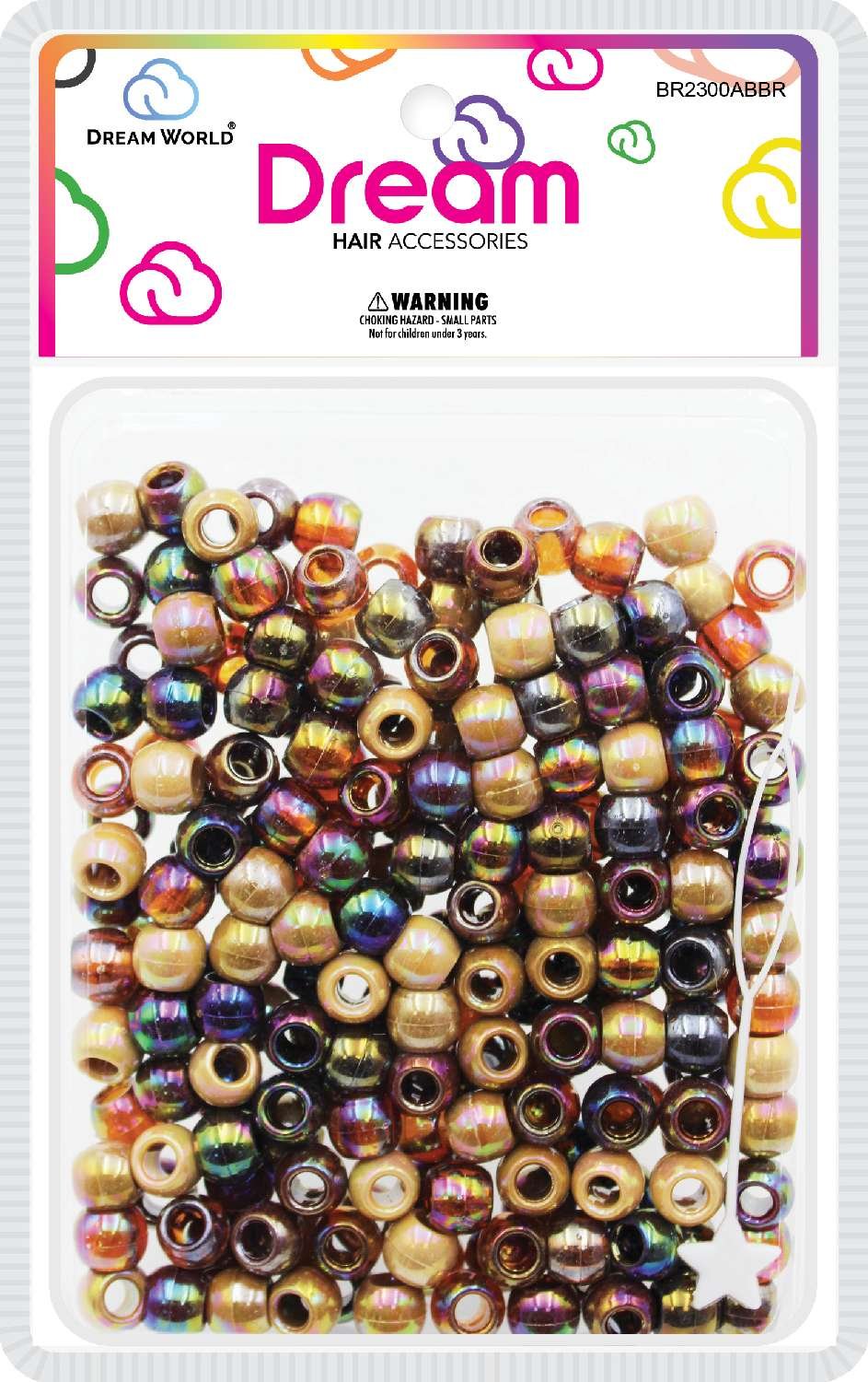 DREAM BEAD 12MM 200PC AB/BROWN