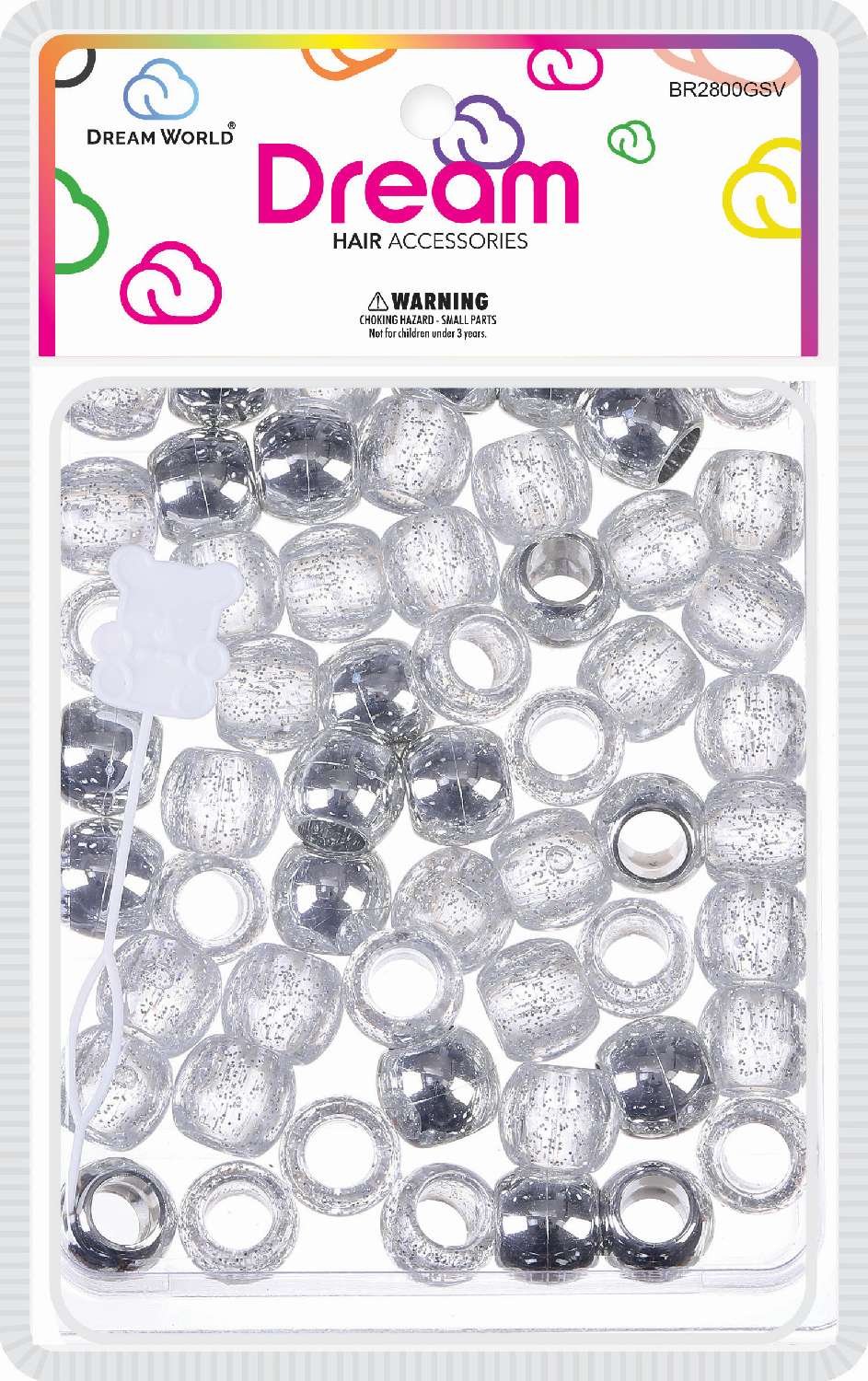 DREAM BEAD 18MM 52PC G/SILVER