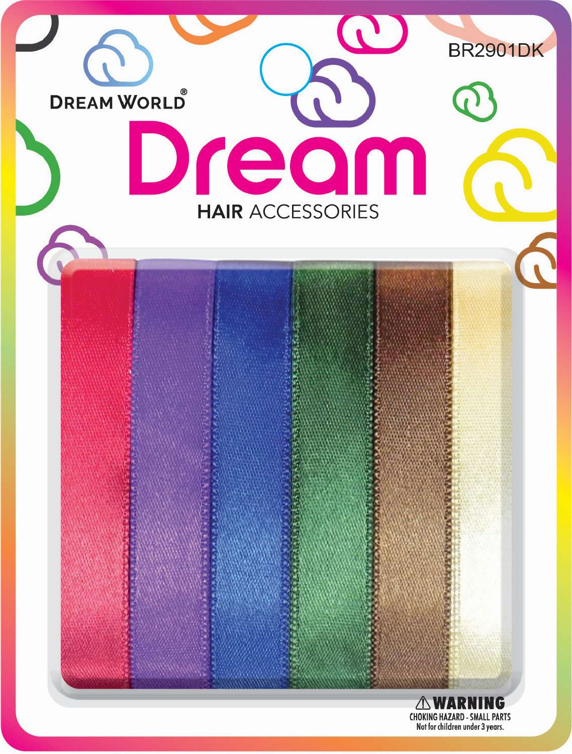 DREAM H/RIBBON DARK ASST 6PC