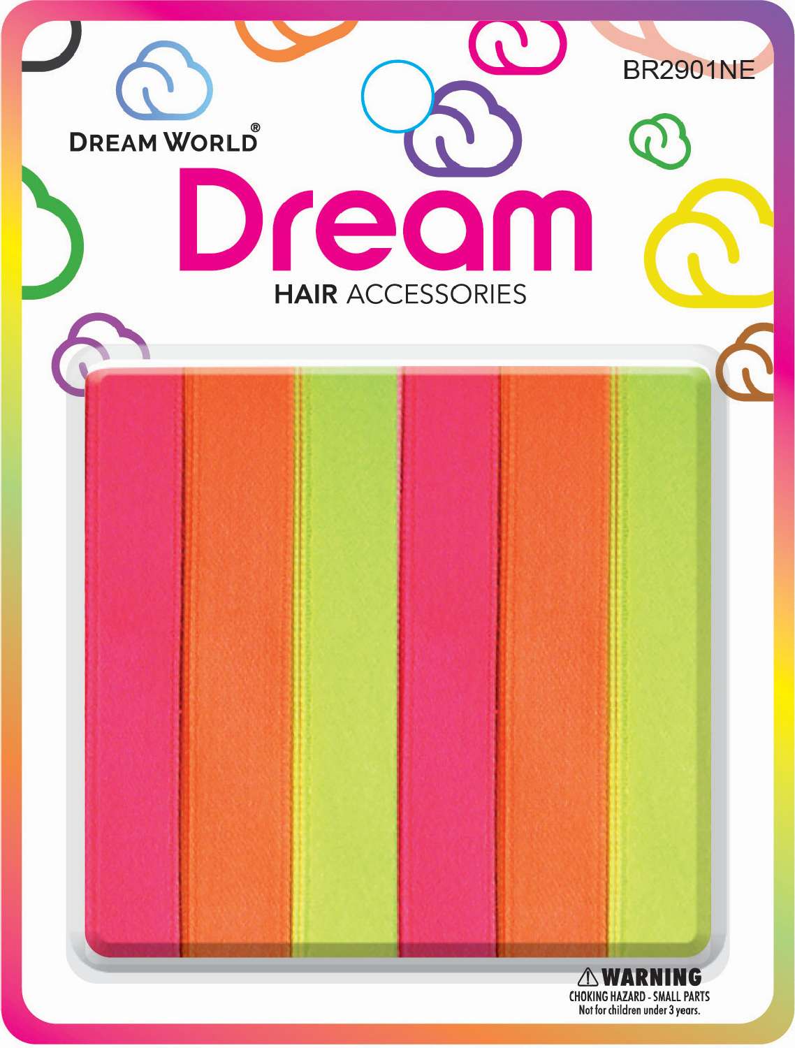 DREAM H/RIBBON NEON ASST 6PC