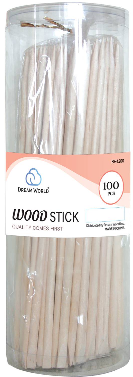 DREAM NAIL STICK WOOD 15CM 100PC/JR