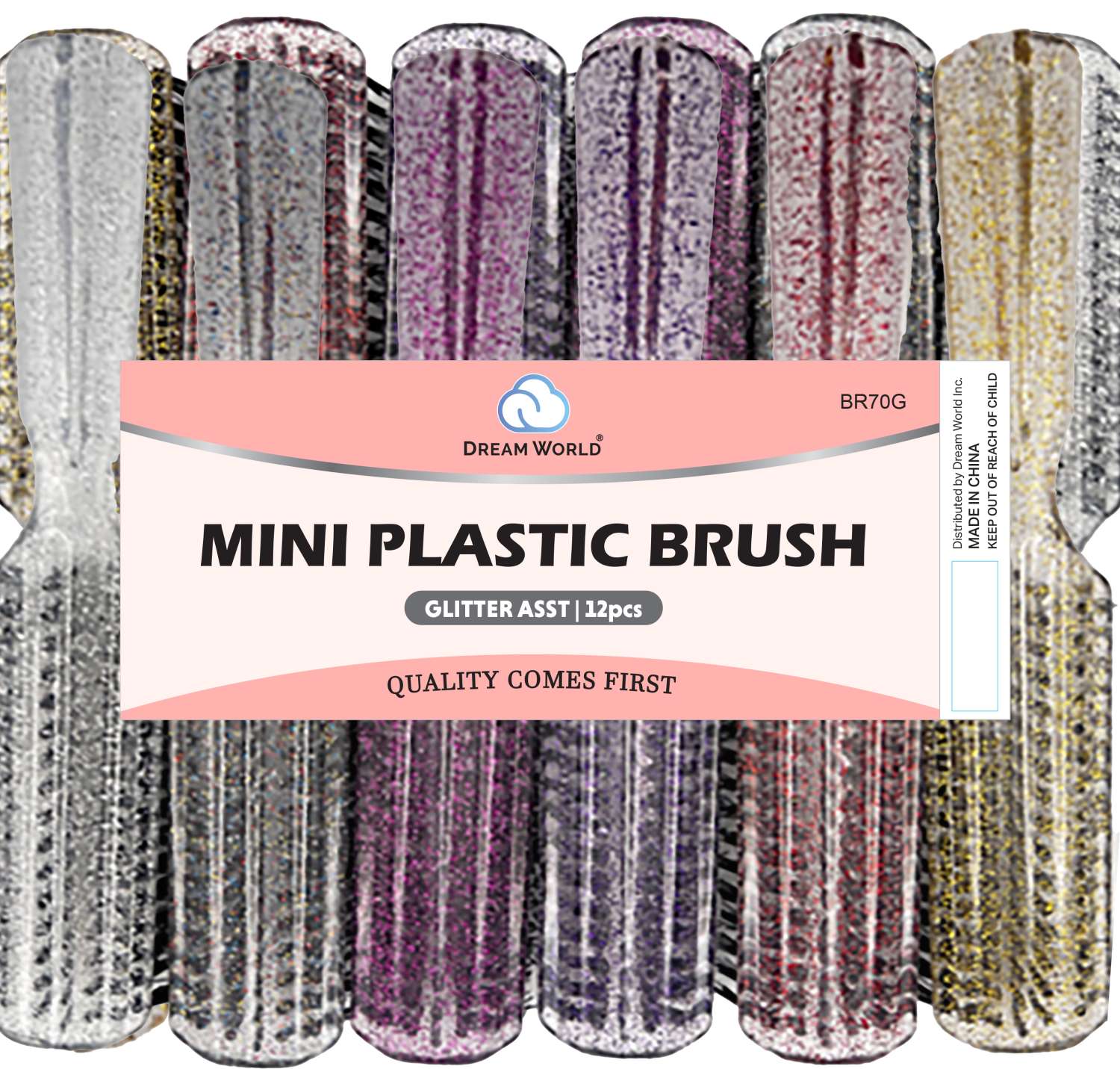DREAM BRUSH PLASTIC L-70 MINI GLITTER