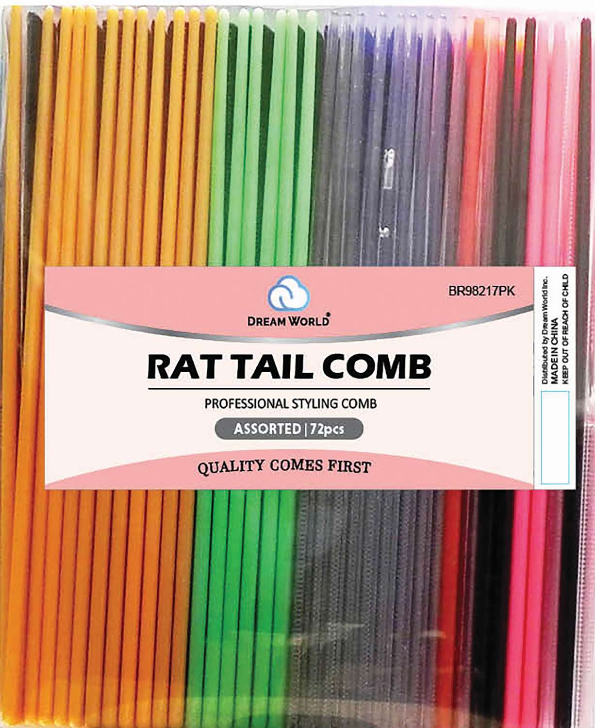 DREAM COMB BULK RAT TAIL 72PC/PK