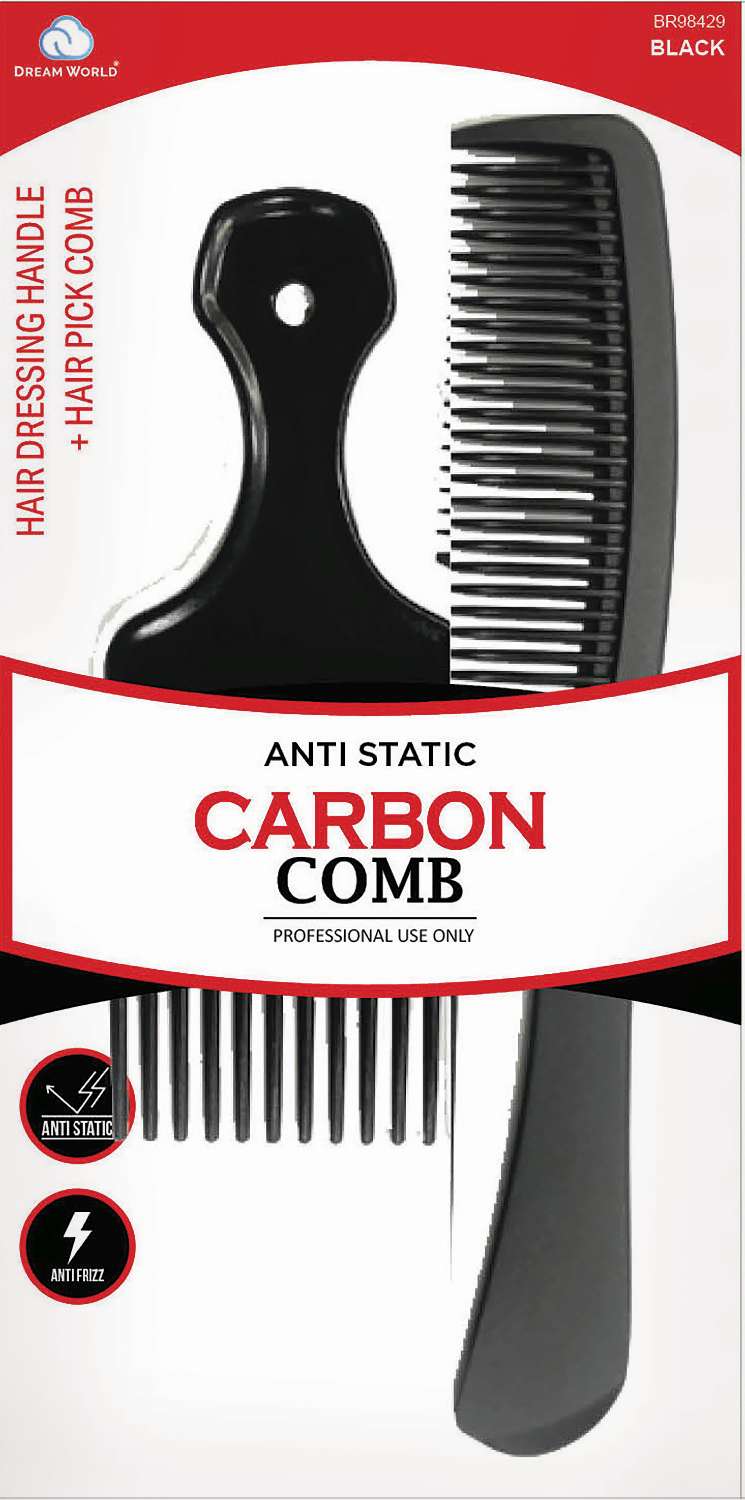 DREAM COMB/C  HANDLE + PICK BLACK