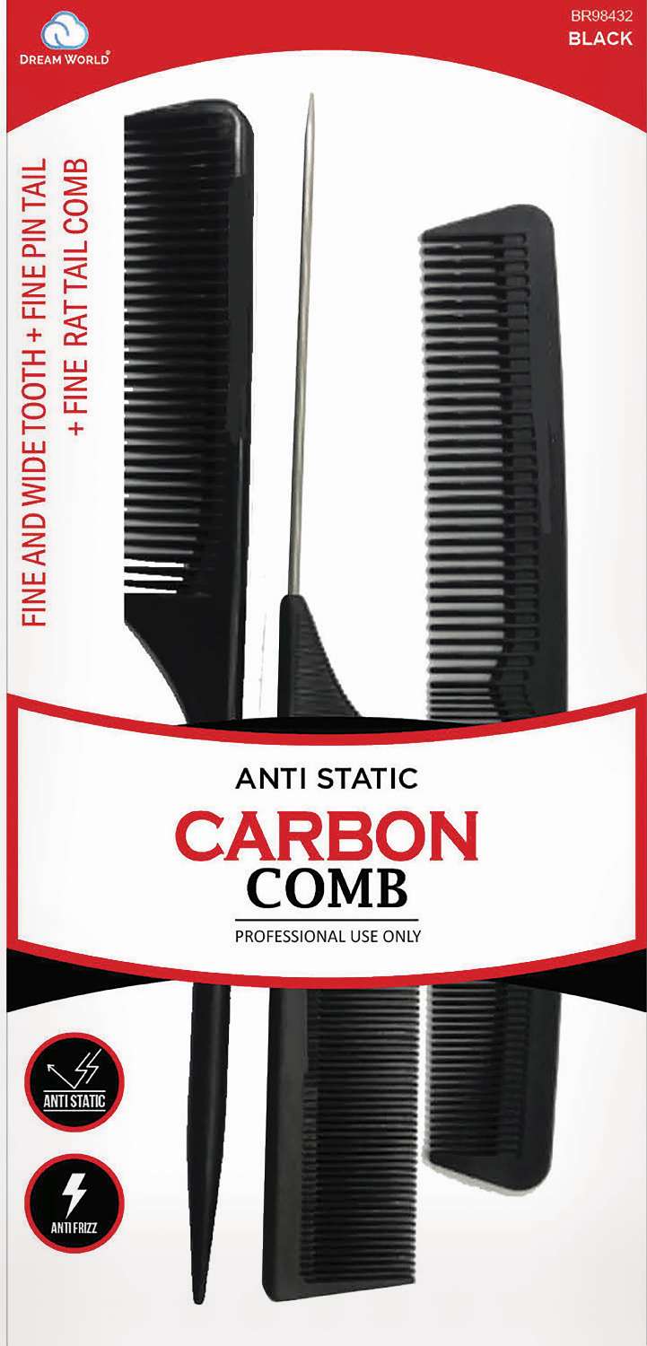 DREAM COMB/C  FINE WIDE T + PIN + RAT BK