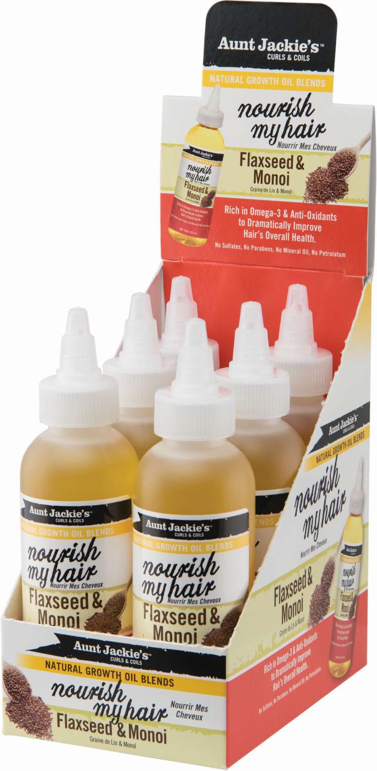 AUNT JACKIE OIL FLAXSEED/MONOI 6/DP