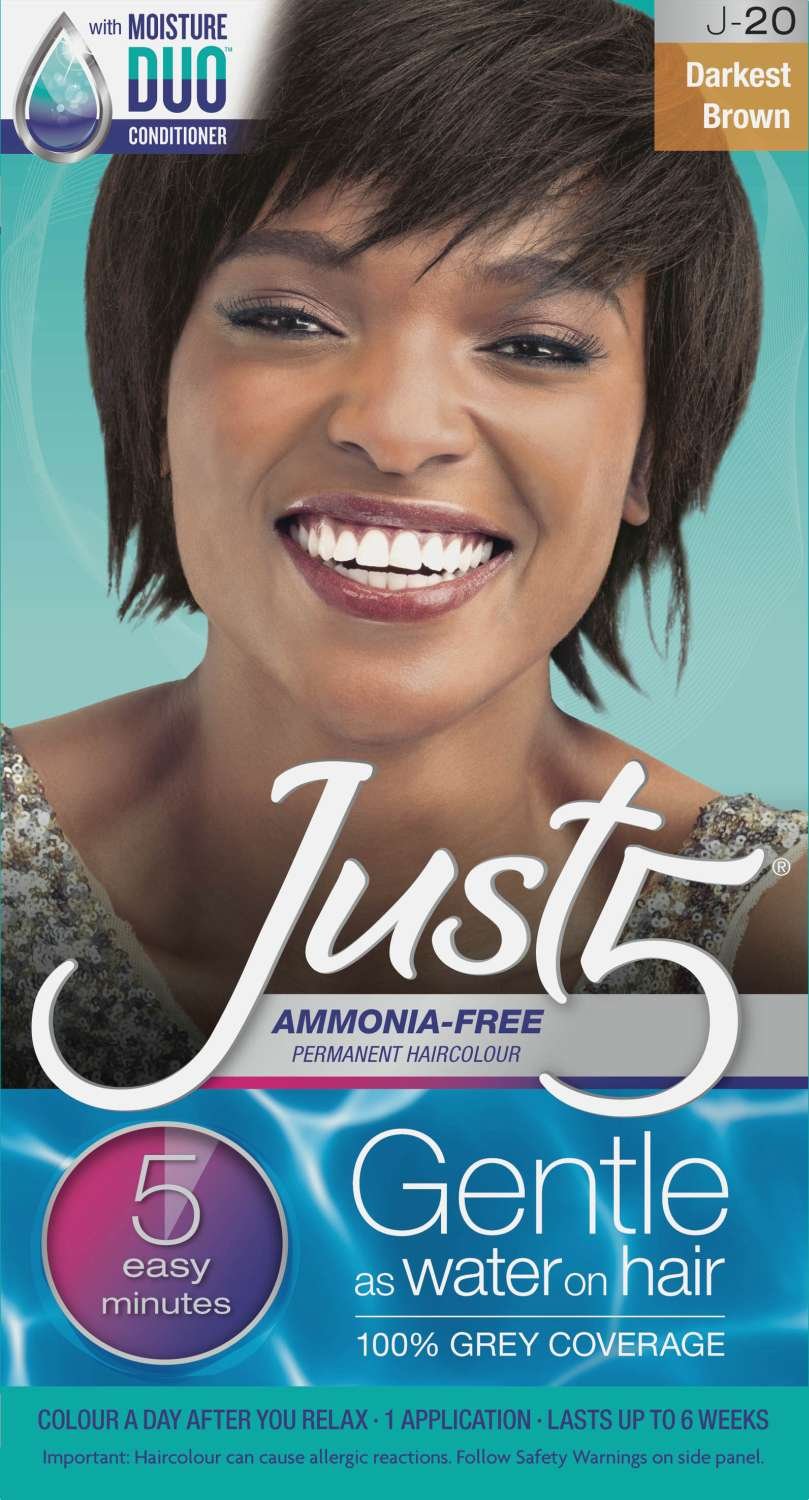 JUST 5 HAIR COLOR J-20 DARKEST BROWN