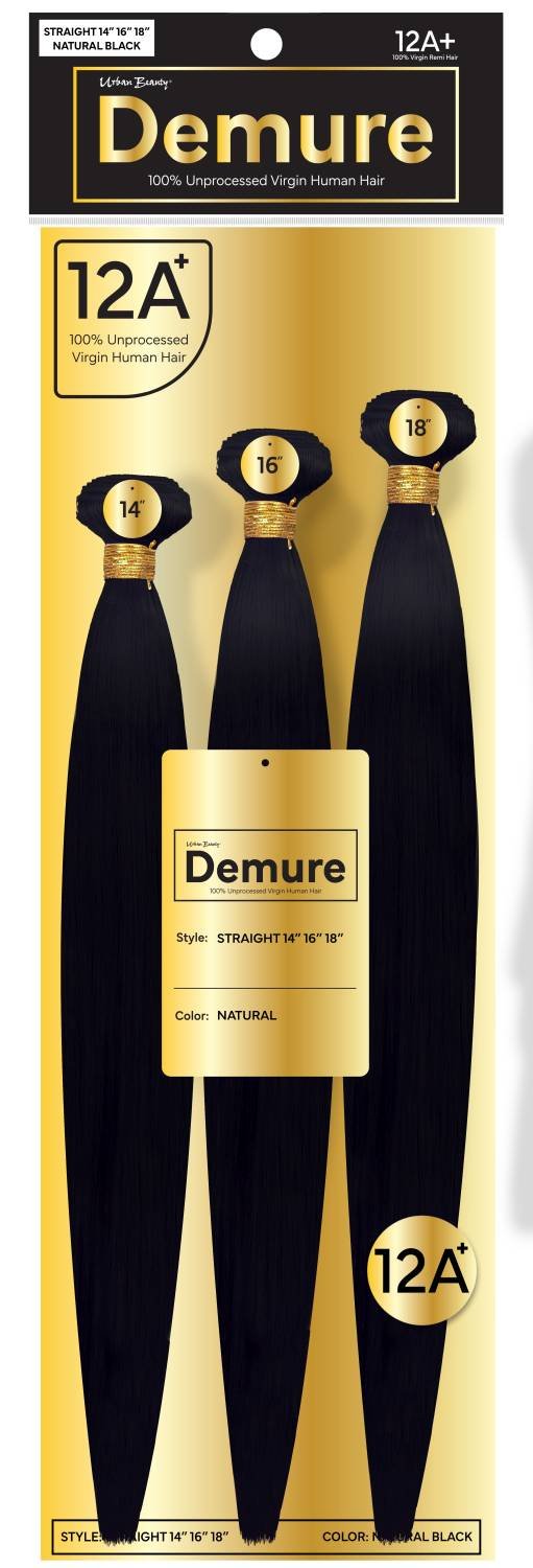 HH DEMURE STR 14/16/18-#NAT BLACK