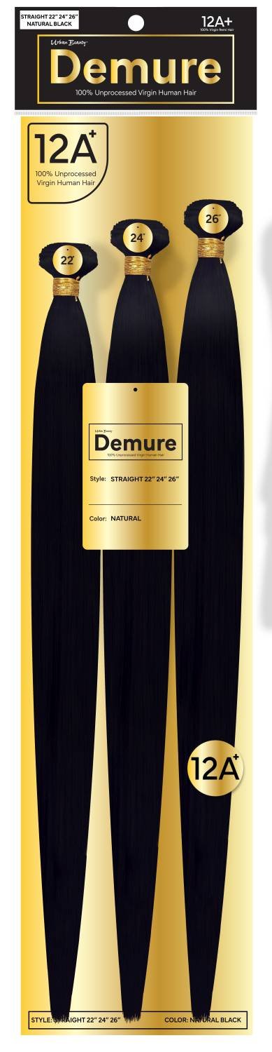 HH DEMURE STR 22/24/26-#NAT BLACK