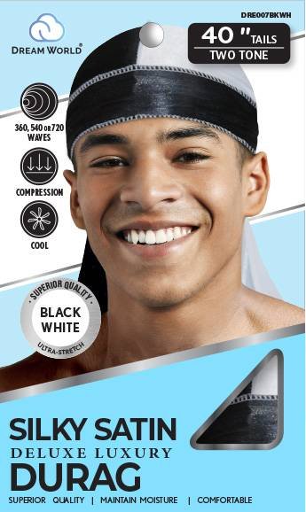 DREAM M-DURAG SMOOTH AND THICK 2 TONE BK/WH
