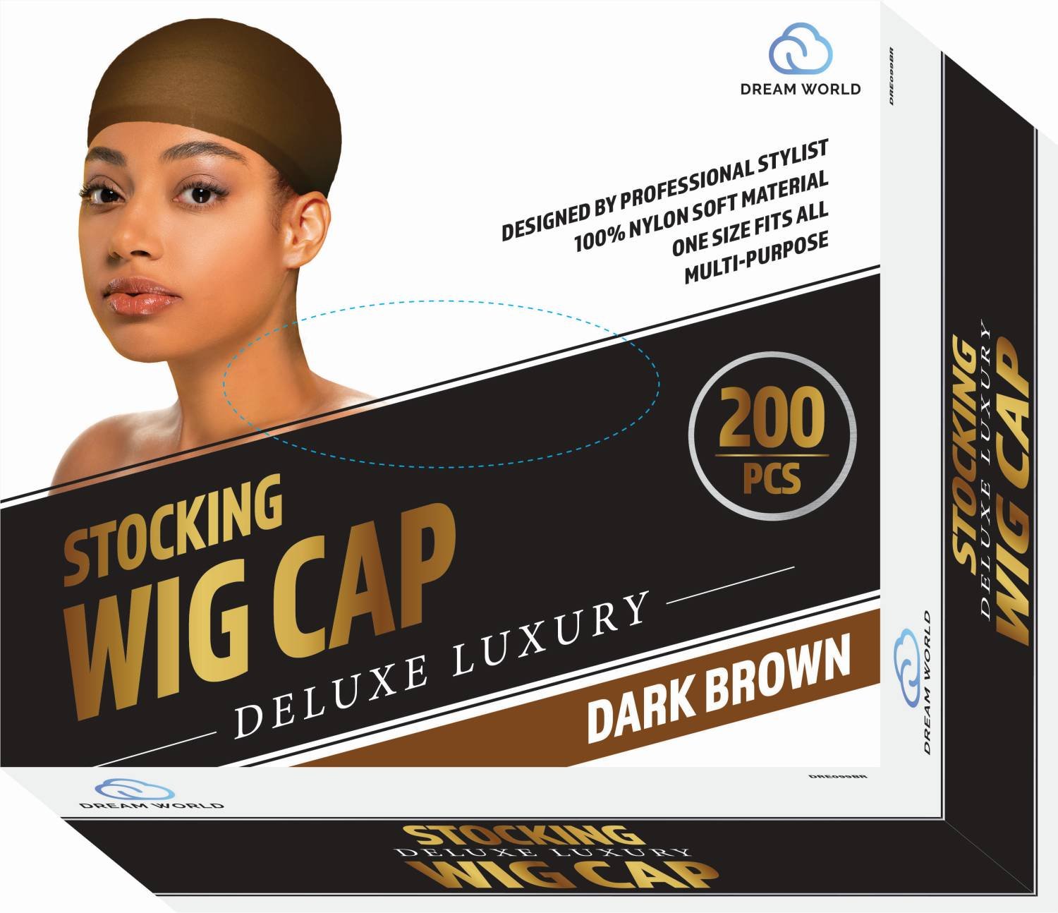 DREAM W-WIG CAP 200/BX [BULK] BROWN