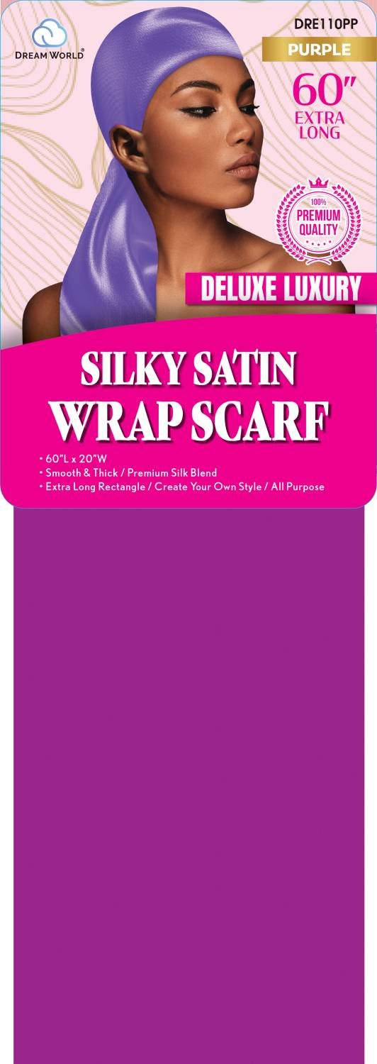 DREAM W-SATIN SILKY SCARF PURPLE