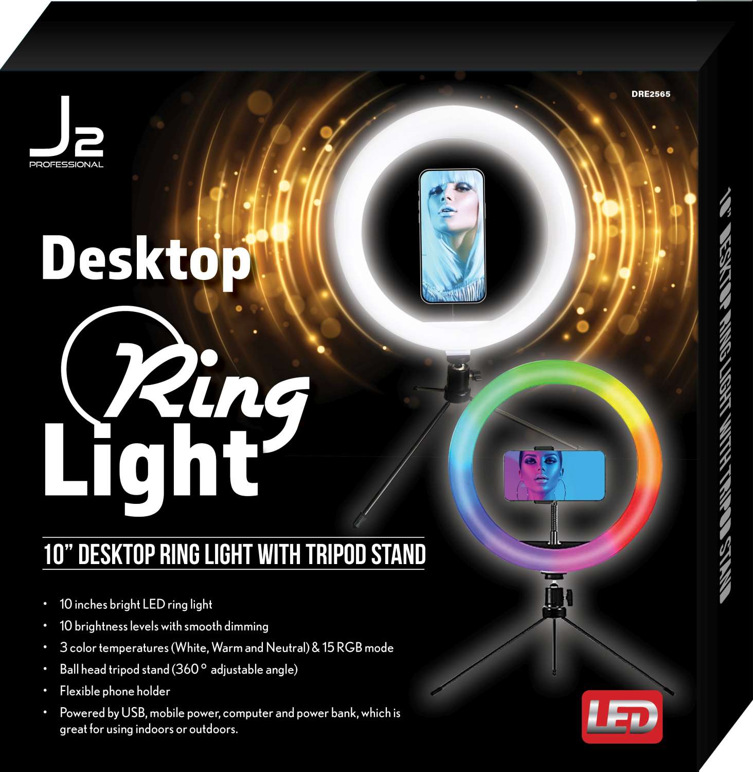 J2 RING LIGHT LED 10 INCH DESK