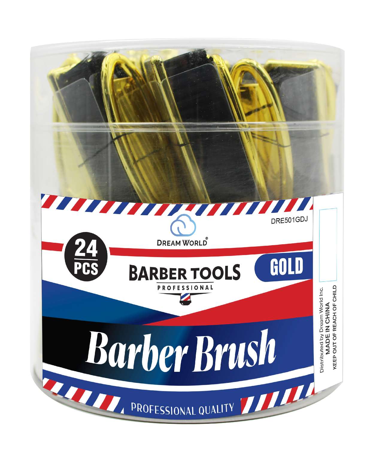 DREAM BRUSH BARBER JAR GOLD