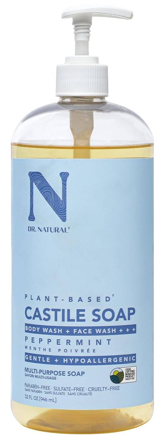 DR. NATURAL CASTILE LIQ SOAP PEPPERMINT 32 OZ