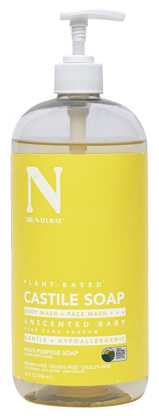 DR. NATURAL CASTILE LIQ SOAP UNSCENT 32 OZ