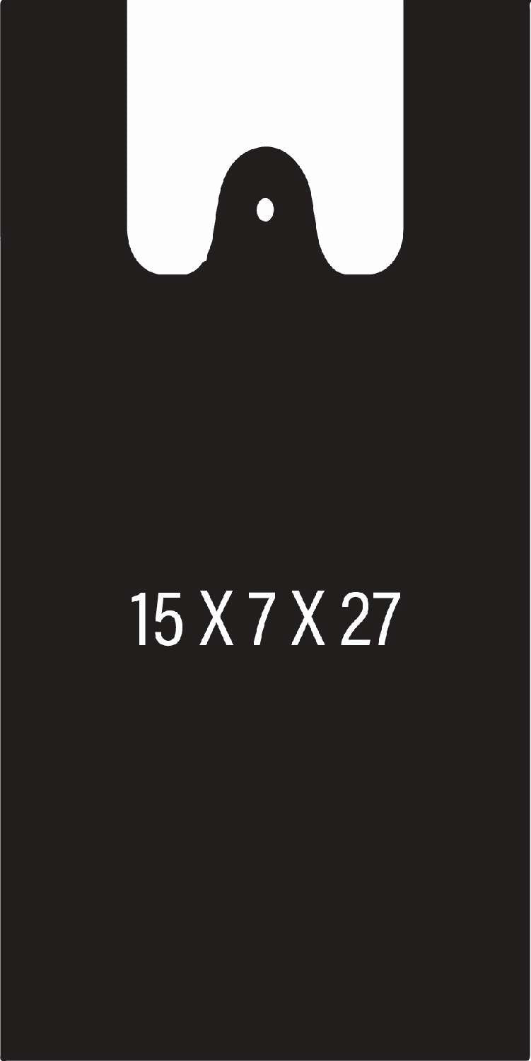 PLASTIC BAG BLACK 15X7X27-500PC NEW