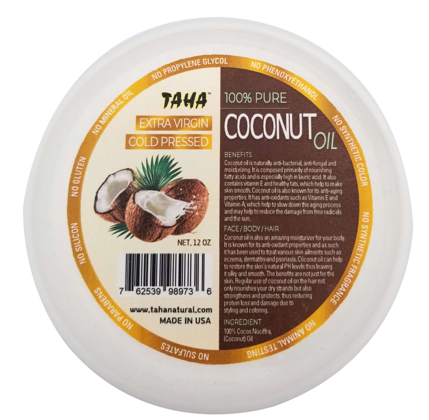 TAHA COCONUT EXTRA VIRGIN OIL