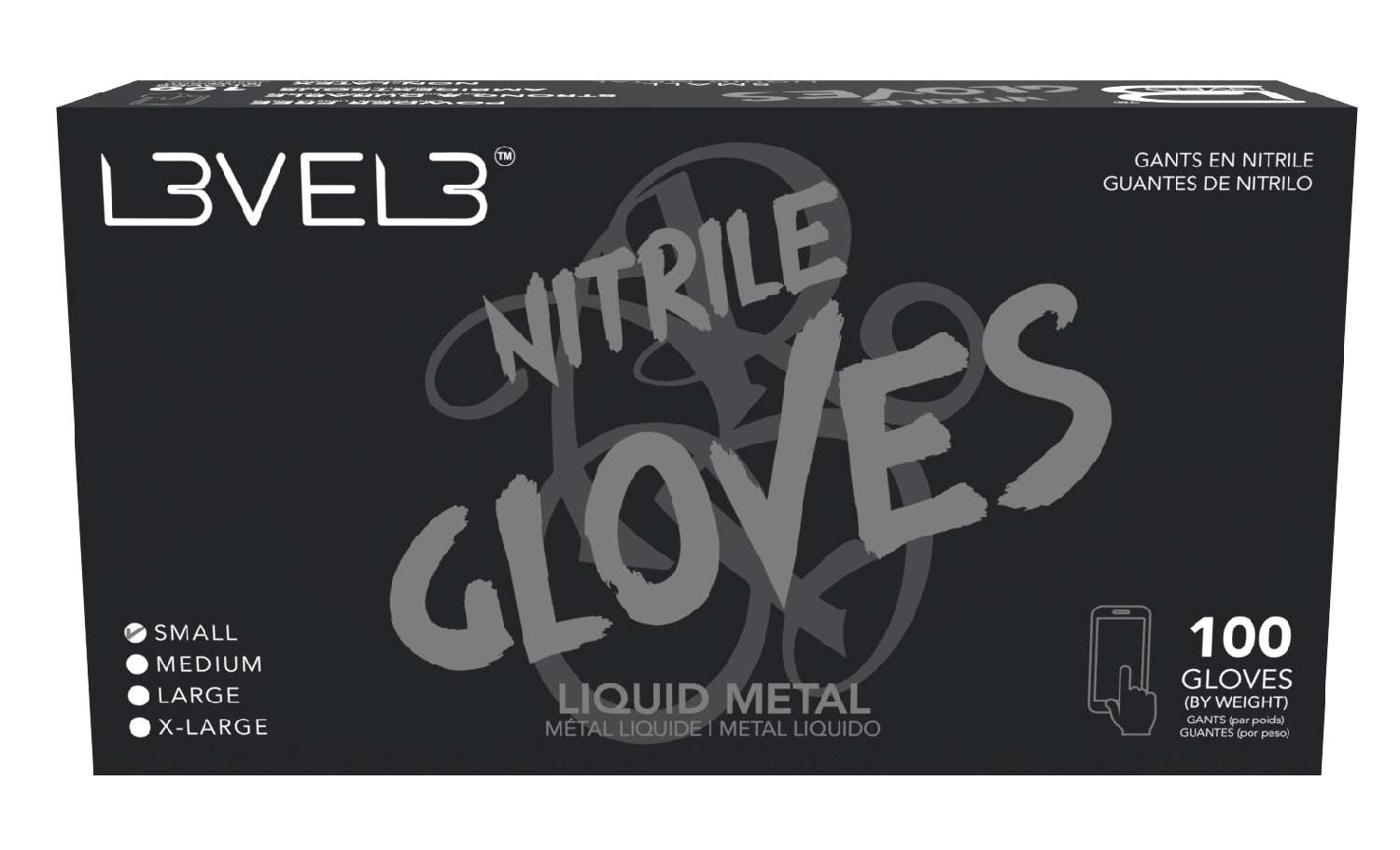 L3VEL3 NITRILE GLOVES METAL [SMALL]