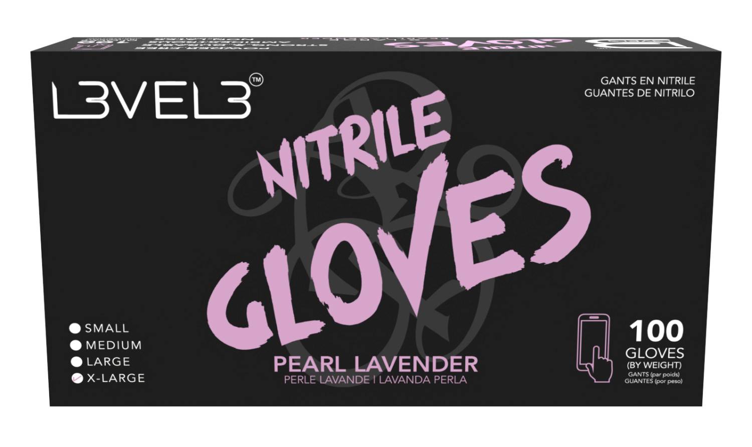 LEVEL3 NITRILE GLOVES LAVENDER [X-LARGE]