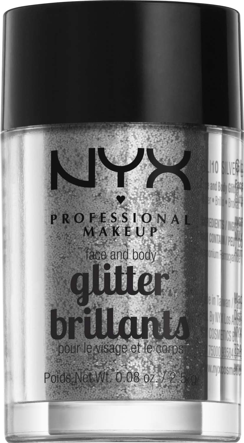 NYX FACE/BODY GLITTER-SILVER_10