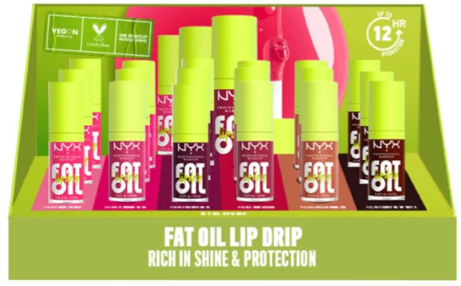 NYX FAT OIL LIP DRIP 18 PC DISPLAY