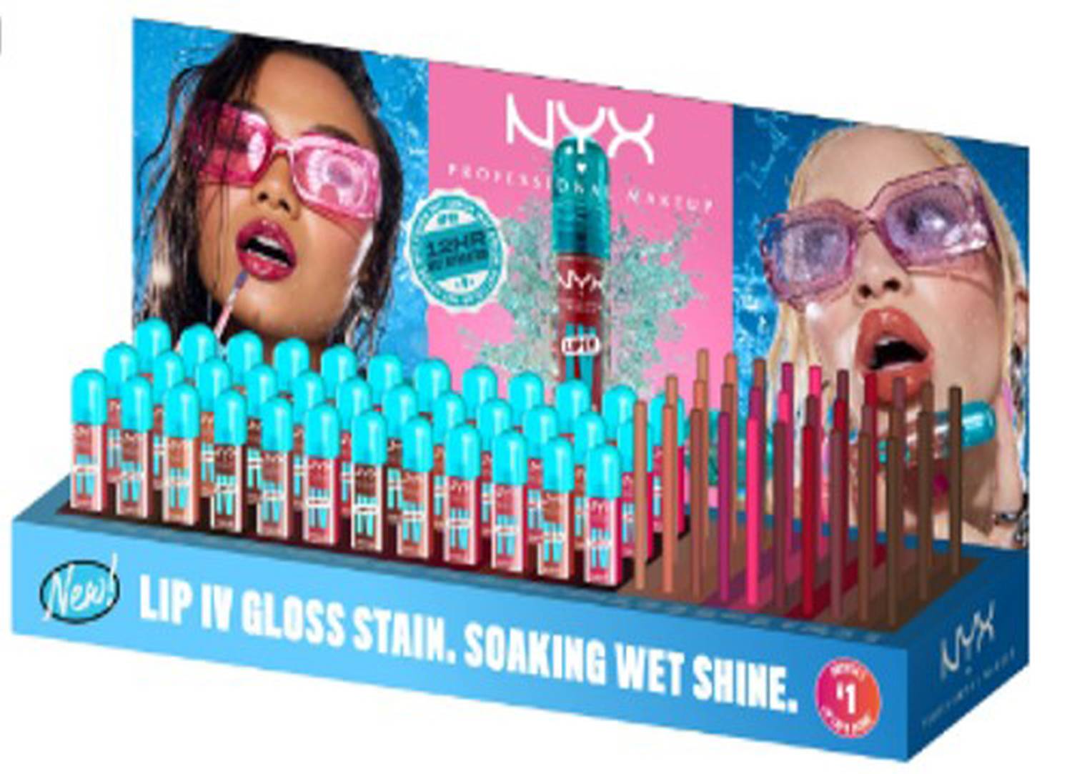 NYX LIP IV & LINE LOUD LIP LINER DISPLAY