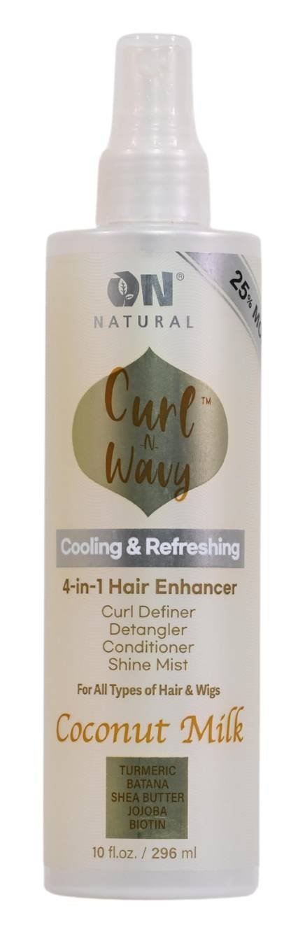 ON NAT CURL-N-WAVY 4IN1 HAIR E COCONUT M 10 OZ