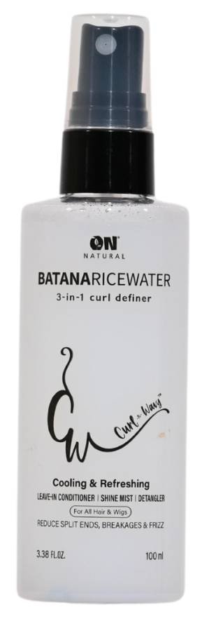 ON NAT CURL-N-WAVY BATANA RICE WATER 3.38 OZ