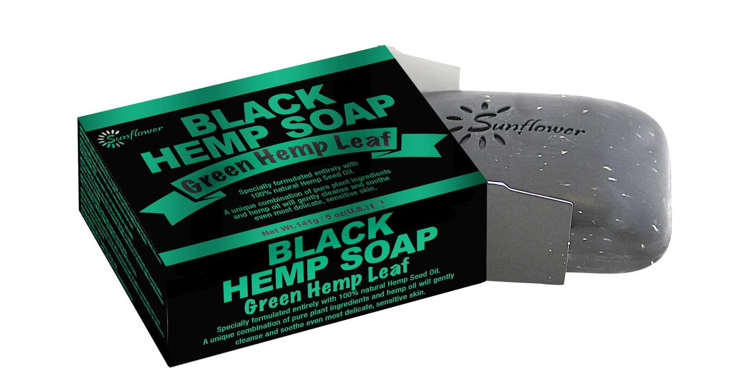 S/F SOAP BLACK HEMP-GREEN HEMP LEAF