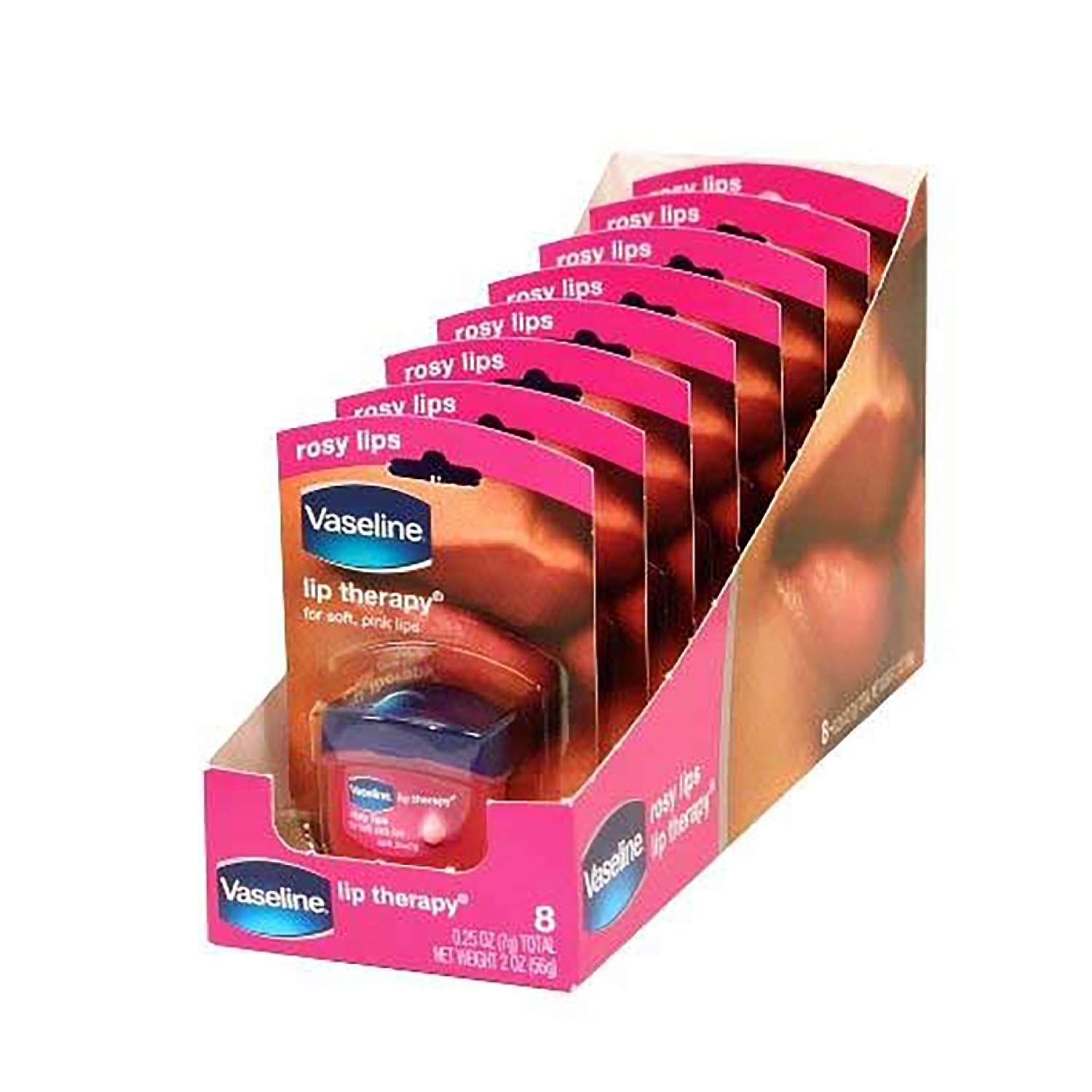 VASELINE LIP JAR ROSY 8/PK