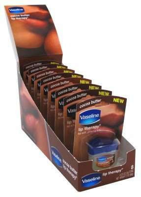 VASELINE LIP JAR COCOA BUTTER 8/PK